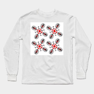 Miniatures 11 Var 4 Pattern in Black and Red Long Sleeve T-Shirt